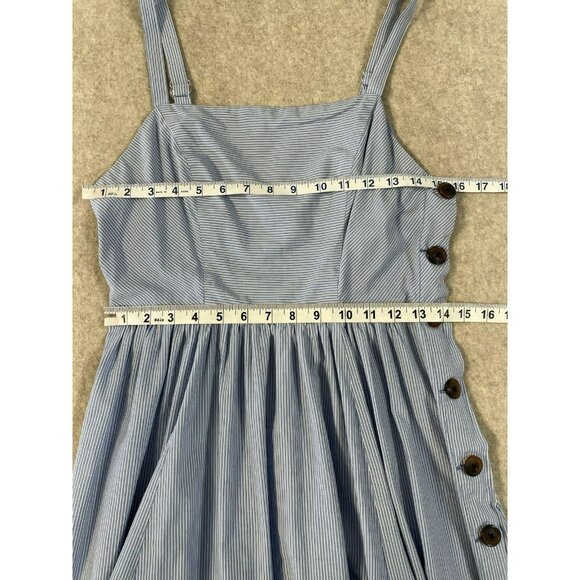 Urban Outfitters Women’s Large Midi Dress Flair Button Side Slit Summer Halter - Picture 12 of 15